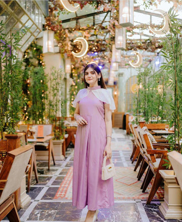 Lavender Grace – Premium Cape Style Frock