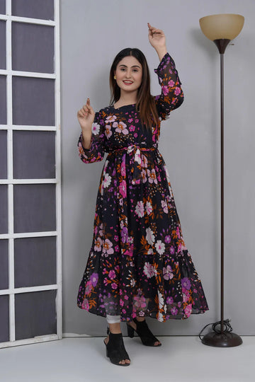black and pink – Premium Cape Style Frock