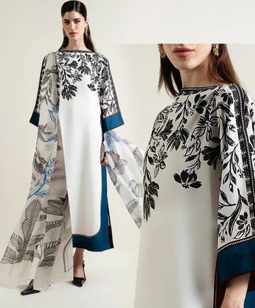 Elegance in White blue: Alyana Swiss Lawn 3‑Piece Suit