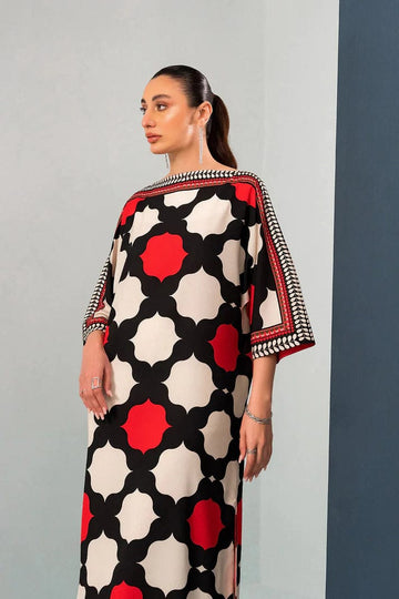 Elegant Black Red Long Dress 2pcs summer collection