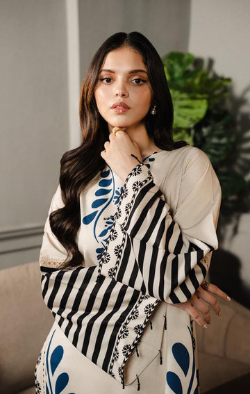 Elegance in Neel Tara – Bold Block Printed 3-Piece