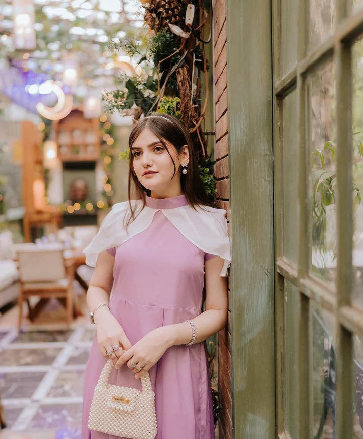 Lavender Grace – Premium Cape Style Frock